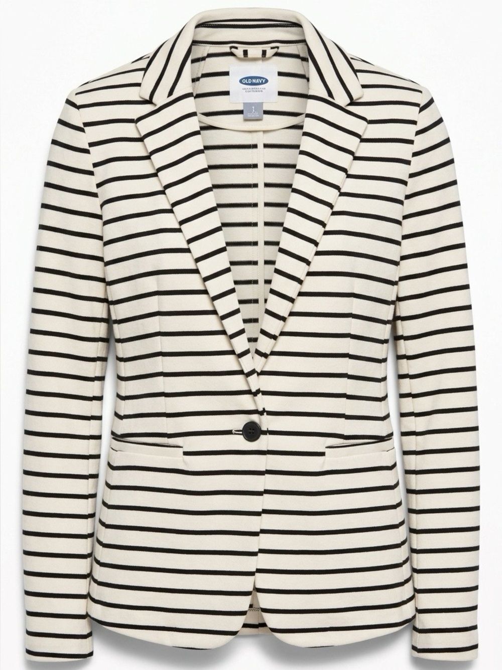 Old Navy Black and Off White Striped Blazer